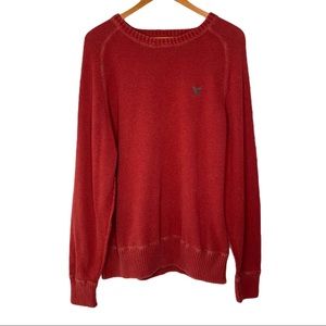 American Eagle Men's Red Cotton Sweater